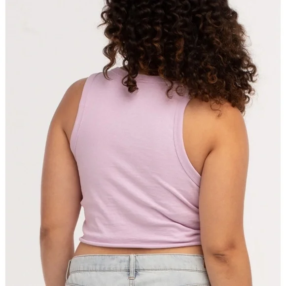 NWT Full Tilt Purple Butterfly Graphic Cropped Tank - Picture 2 of 12